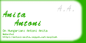 anita antoni business card